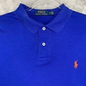 Polo Ralph Lauren Polo Royal Blue Shirt Classic Fit Short Sleeve (flaws/holes)